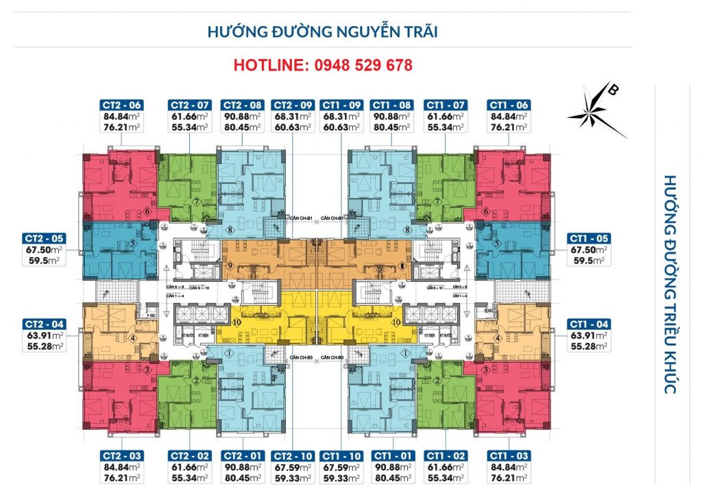 Mặt bằng chung cư PCC1 Thanh Xuân - 44 Triều Khúc