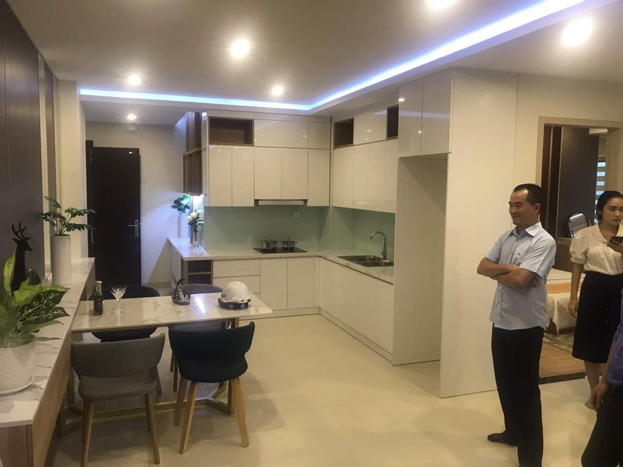 Không gian khu bếp căn hộ mẫu PCC1 Thanh Xuân
